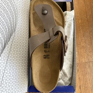 Birkenstock Men’s Suede Lined Medina Thong Sandal Size 12 - Mocha - Picture 1 of 6