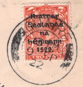 IRELAND Cover GB *RIALTAR* 2d Overprint Gorey GUAIRE Sep 1922 CDS (Wexford) XT71 - Picture 1 of 14