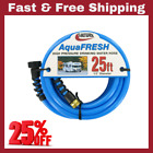 AquaFresh Wysokociśnieniowy wąż do wody pitnej z oszczędzaczami węży - 1/2" x 25', niebieski