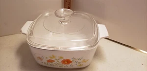 1977-1985 Vintage Wildflower Corning Ware Dish W/Pyrec Lid (9x10x4) - Picture 1 of 11