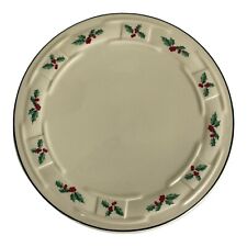 Longaberger Pottery 8-1/2" Round Hot Plate Trivet Serving Christmas Holly Berry