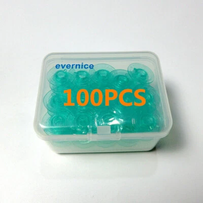 Schachtel mit 100 transparenten grünen Spulen 4123078 für Pfaff Performance 5.2 weiß 5811+ - Bild 1 von 2