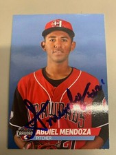 Abdiel Mendoza 2019 Signed Hickory Crawdads Team Card