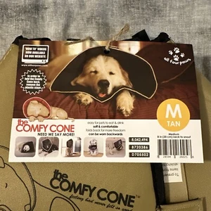 The Comfy Cone Soft Recovery Collar by All Four Paws Tan Size M (TAN) - Picture 1 of 3