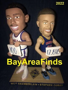 Golden State Warriors Wilt Chamberlain Stephen Curry SGA 1/25/2022 Bobblehead - Picture 1 of 2