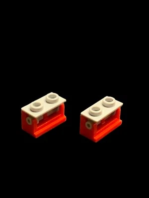 lot of 2 Lego  red 1X2 bricks with grey swivel top - combined shipping (MISC42) - Image 1 of 2