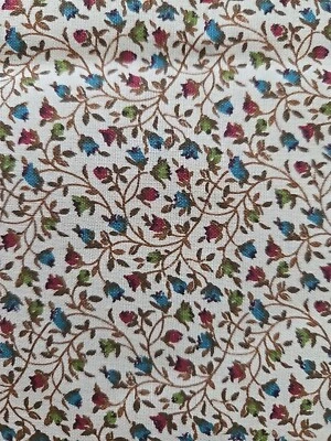 VTG Quilting Fabric 44"X61" Cotton Marcus Brothers Beige Floral Small Print - Image 1 of 4