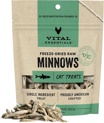 CARNIVORE MEAT COMPANY Vital Essentials Freeze Dried Raw Cat Treats, Minnows Treats, 0.5 oz