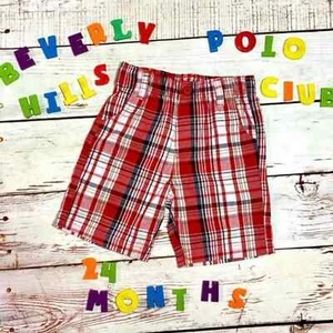 Beverly Hills Polo Club Red, White, & Blue Plaid Shorts - Size 24 Months - Bild 1 von 5