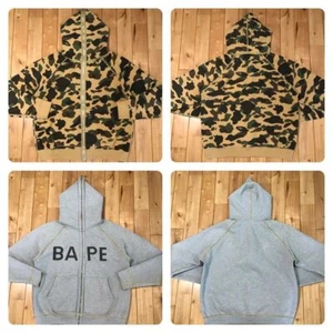 Reversible Full zip hoodie 1st camo Yellow × Gray BAPE A Bathing Ape Size M - Picture 1 of 10