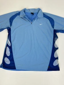 Roger Federer Nike Dri-fit RF Large Blue 2003 Wimbledon Tennis Polo Shirt - Picture 1 of 17