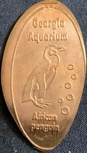 ¡RETIRADO! ¡COBRE! PINGÜINO AFRICANO - GEORGIA ACUARIO ATLANTA PENNY - Imagen 1 de 2