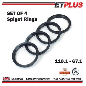 Spigot Rings 110.1 - 67.1 Wheel Hub Centre Rings - Picture 1 of 3