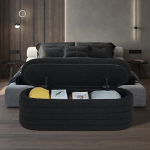 Premium Storage Ottoman Bench 45“ Sofa End Bed Tool Footrest For Bedroom Modern - Picture 1 of 8