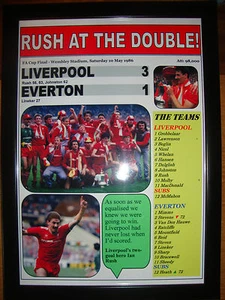 Liverpool 3 Everton 1 - 1986 FA Cup final - framed print - Picture 1 of 2