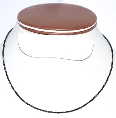 Collana Di Perle Di Spinello Nero Da 2 Mm A Facetta, Striscia Da 12-40" RF-106 - Immagine 1 di 4