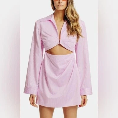 Mini vestido rosa Rasgado por Ronny Kobo Char tamanho P - Imagem 1 de 4