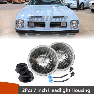 2X 7 Inch Round Led Headlight Housing For Pontiac Firebird 1970-1976 Foto 1 de 4