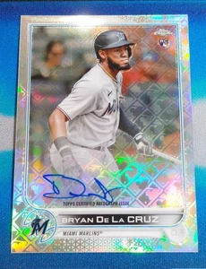 Bryan De La Cruz 2022 Topps Chrome Logofractor Rookie Auto #CA-BD Miami Marlins - Picture 1 of 2