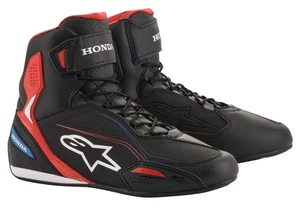 Honda Alpinestars Faster 3 Black Motorcycle Shoes - Picture 1 of 1