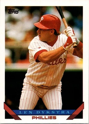 1993 Topps Len Dykstra #740 Philadelphia Phillies - Image 1 of 2