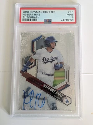 2018 Bowman High Tek KEIBERT RUIZ #KR Auto PSA 9 Dodgers/Nationals - Image 1 of 2