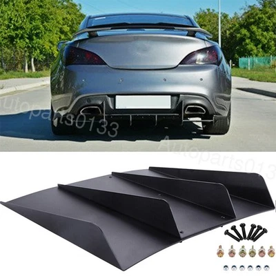 For Hyundai Kia Rear Diffuser Bumper 4 Shark Fins Spoiler Lower Splitter Black Foto 1 de 4