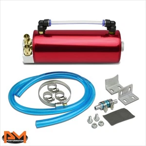 TANQUE/LATA DE DEPÓSITO DE ACEITE DE ALUMINIO PARA MOTOR DE CARRERAS CON MANGUERA E INDICADOR ROJO - Imagen 1 de 6
