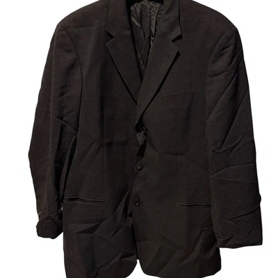 Hugo Boss 2 Piece Suit 44L 38X30 Gray Wool Tonal Texture Pleated Cuffed Pants - Image 1 of 4