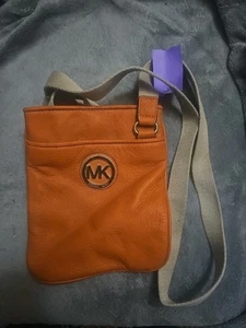 MICHAEL KORS Fulton Handtasche Umhängetasche Messenger Persimmon Leder Tasche Orange - Bild 1 von 6