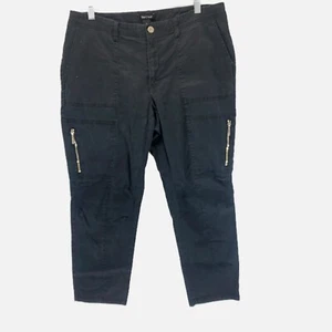 White House Black Market Womens 14 Black Tapered Ankle Cargo Pants - Picture 1 of 6