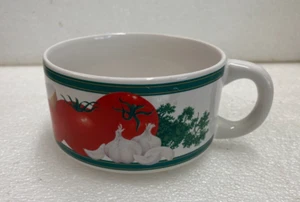 Vintage Soup Bowl Handled 10oz Onion Tomato Garlic Parsley - Picture 1 of 3
