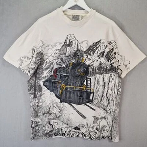 Vintage 90s The Durango & Silverton Narrow Guage Rail Road T-Shirt Large White - Bild 1 von 11