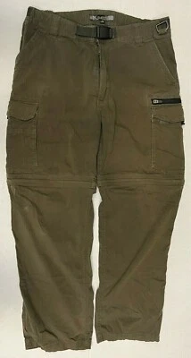 B.C. Pantalones cortos utilitarios convertibles Clothing para hombre talla Lx30 verde militar con cremallera Foto 1 de 2