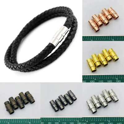10pcs Magnetic Clasps Leather Cord Bracelet Connectors For DIY Jewelry Making - Image 1 of 4