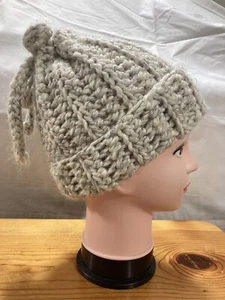 Handmade Crochet Girls 3 In 1 Ponytail Hat- Beanie- Snood Wool/Acrylic New-Cozy - Picture 1 of 7