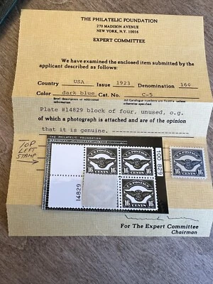 1923 US 16c Plate # 14829 MNH OG Origional Taken From This Plate Certified - Image 1 of 4