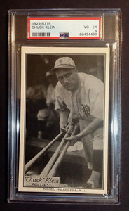 1929 R315 Chuck Klein Hall of Fame Rookie (RC) - PSA 4 VG-EX (Type B Variation)
