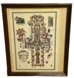 Vintage 60s York Minster Floor PLAN Cathedral England UK Art Print Framed 16x20 - Picture 1 of 14