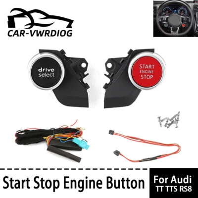 Botón de interruptor de sistemas de arranque botón de parada de arranque moldura para coche AUDI TT TTS R8 Foto 1 de 4