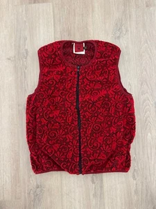 vintage 80s SPYDER Rare Pattern Vest Fleece sz Large Womens 1980s Fall Winter - Picture 1 of 7