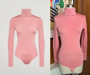 Nwt Wolford Colorado Bodysuit 71187 String cheeky Turtleneck brandied apricot S - Picture 1 of 8