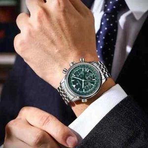 Waterproof Luminous Chronograph Stainless Steel Mens watch - Picture 1 of 18