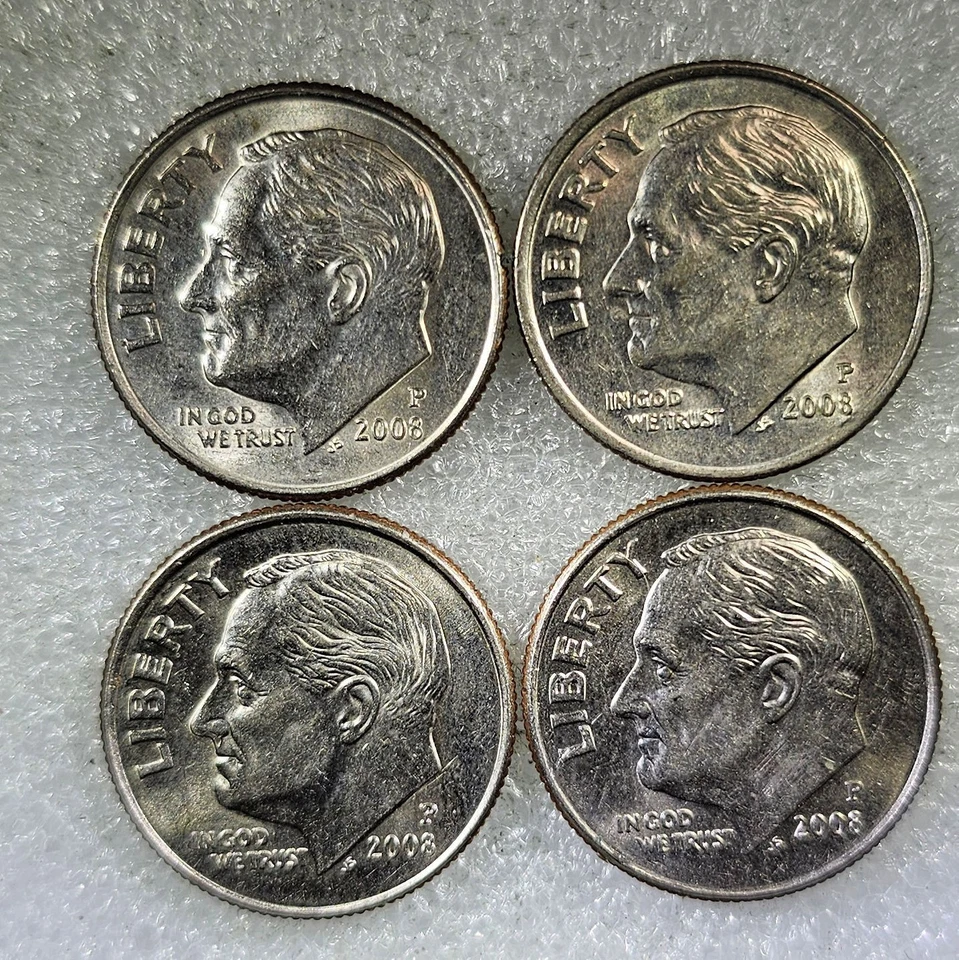 2008*P, 10C Full-Band (FB) circulated coins, Set of 4 - Image 1 of 4