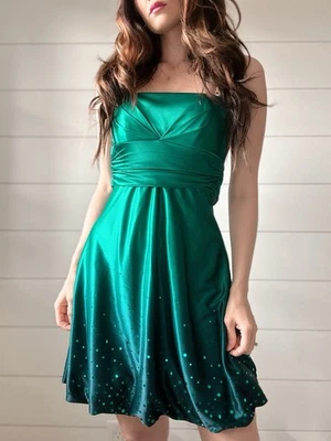 Mini Vestido Jump Y2k Verde Azulado Años 2000 Vestido Burbuja Fondo Brillante  Foto 1 de 4