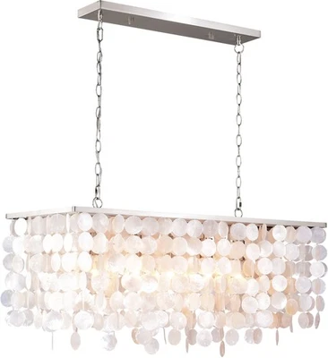 Vaxcel Lighting P0240 Nickel Elsa 5-Light 36"W Linear Chandelier - Image 1 of 4