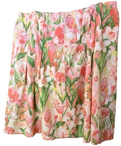 Tommy Hilfiger Soft Pink Floral Pleated Light Weight Cotton Skirt Women’s -12 - Picture 1 of 4