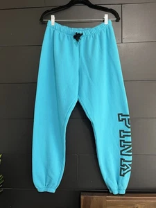 PINK Victoria’s Secret Blue Jogger Pull On Sweatpants Y2K Women’s Sz L EUC - Picture 1 of 7