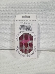 24pcs Glossy Red Press-On Nails Set Short Square Solid Color Women & Girls - Picture 1 of 5