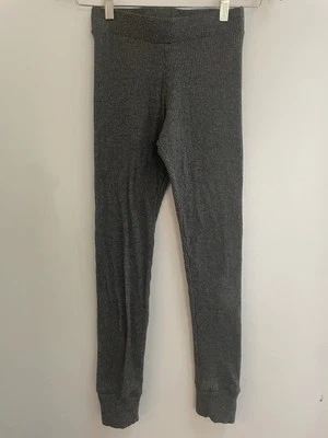 Pantalones antiguos azul marino para niños niñas gris liso tejido acanalado cintura elástica XL 14-16 Foto 1 de 4